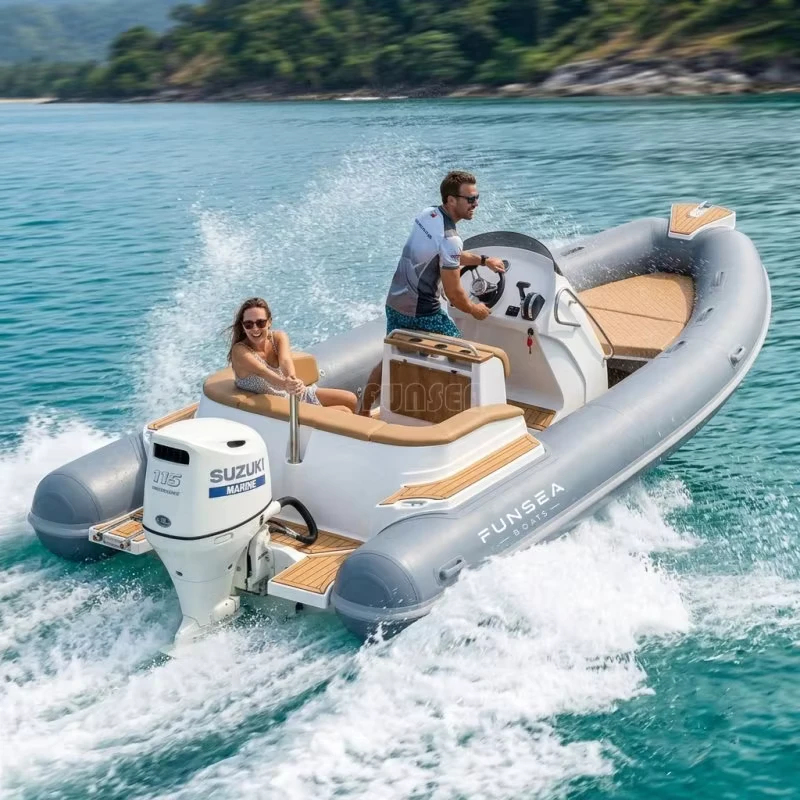 19 Fuß 5,8 m Hypalon PVC RIB Boot 115PS Suzuki Motor Mittelkonsole Rigid Inflatable Yacht Tender