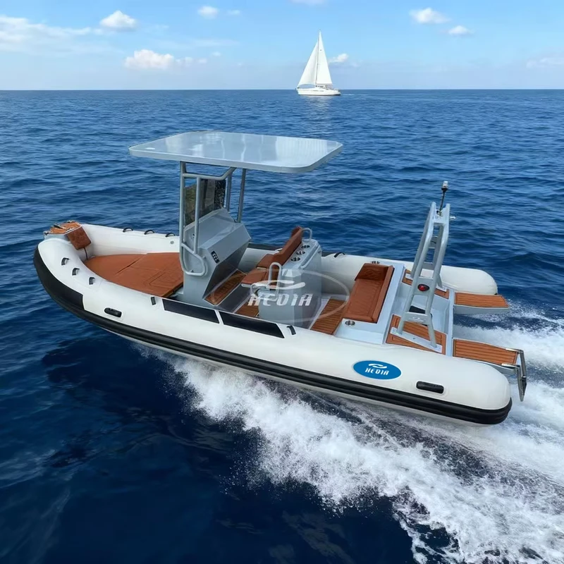 เรือยางอลูมิเนียม RIB ขนาด 19ฟุต 580 เรือเร็วพร้อมเครื่องยนต์ เรือ RIB Hypalon ขนาด 580