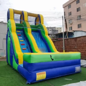 19ft Long Commercial Wave Slide Children Equipment Bounce With Obstacles Inflatable Dry Slide Backyard