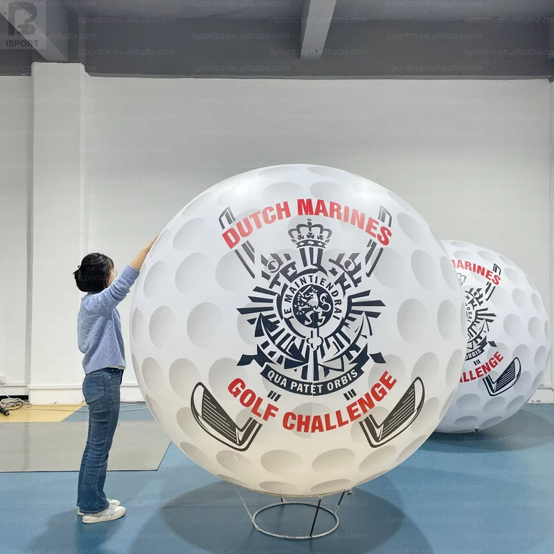 Palla da golf gonfiabile gigante personalizzata in PVC ermetico da 1m 2m 3m 4m, decorazione a tema sportivo per tornei, eventi all'aperto, esposizioni di club
