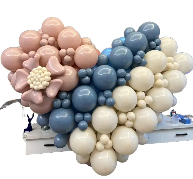 Articoli per Decorazione di Feste a Tema Compleanno, San Valentino e Natale, Palloncino Biodegradabile da 10" Colore Blu Polveroso