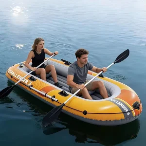 2 3 Person Thick Inflatable Boat Kayak Fishing & Drifting Inflatable Dinghy Equipped With Paddles & Air Pump