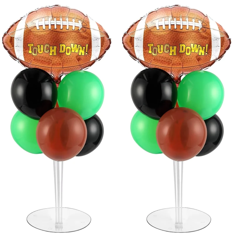 2 Football Balloon Holder Set Foil Balloons Party Balloon Centerpieces for Tables Games Sports Birthday Theme Decor Basketball