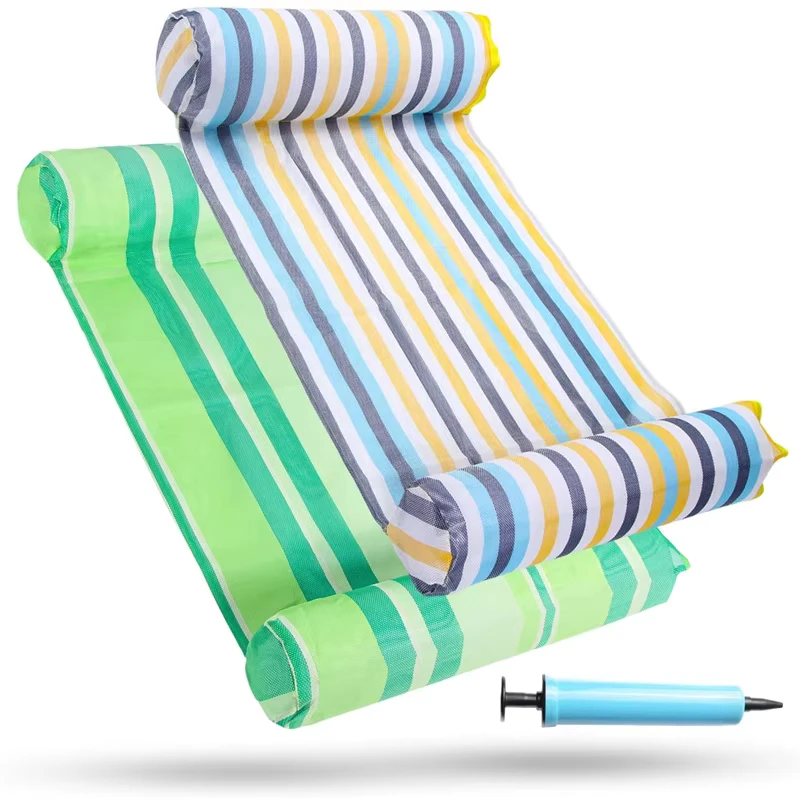 2 Pezzi 4 in 1 Nylon PVC Amaca Gonfiabile Galleggiante Sedia Drifter Multiuso per Piscine Indoor e Outdoor