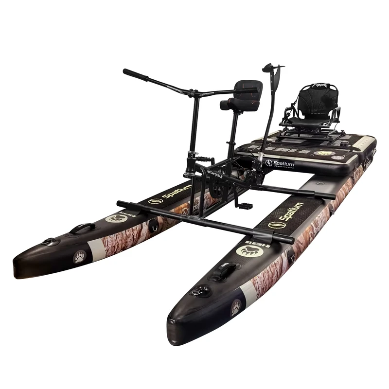 2 People Inflatable Fishing Water Bike with Rotatable Seats for Fishing on the Sea