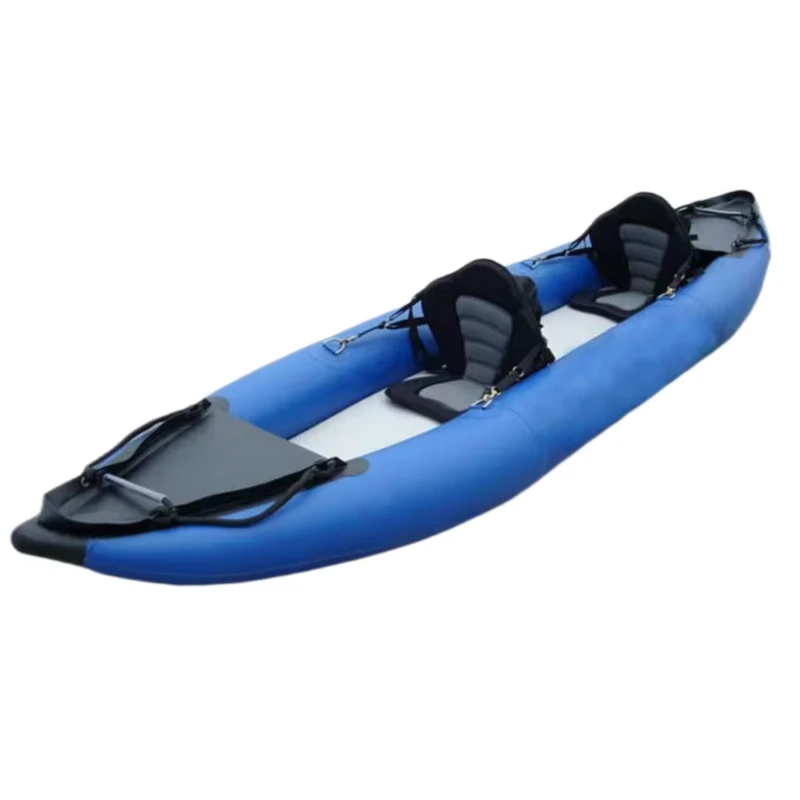 2 Person Drop Stitch Folding PVC Fishing Canoe Inflatable Kayak Sport Yacht with Inboard Engine