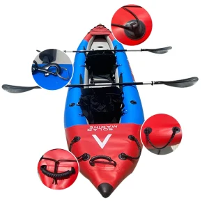 Canoa Gonfiabile Ricreativa per 2 Persone per Piscina Fiume e Oceano Barca Kayak per Pesca Viaggio e Avventura