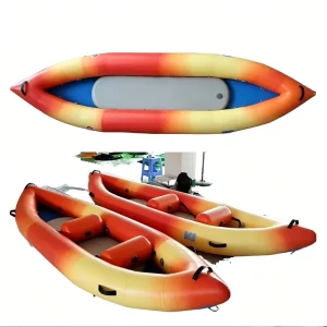 2 Person PVC Inflatable Kayak for Drifting on Lakes & Rivers with Self Bailing Floor