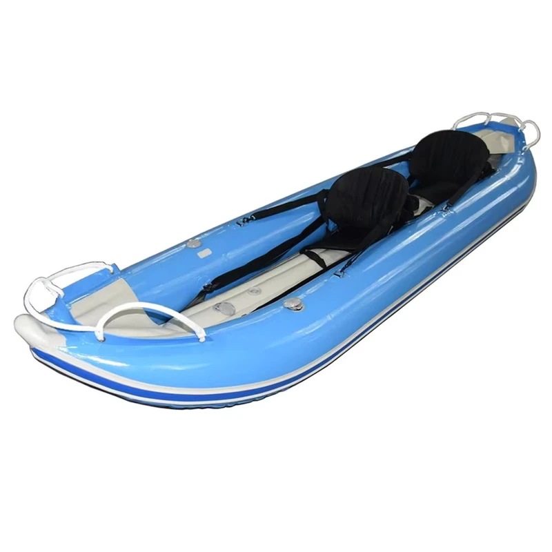 Kayak gonflable auto-videur pour 2 personnes, utilisation en eaux vives, lacs et rivières