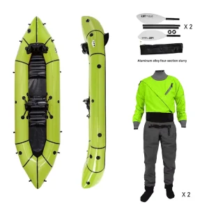 Zattera Gonfiabile TPU per 2 Persone, Leggera, Eco-Friendly, Pieghevole e Stabile per Sci Acquatico