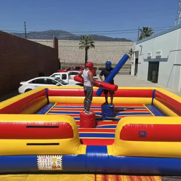 Plateforme de joute gonflable en PVC pour 2 personnes, arène de combat portable intérieure/extérieure 4x4m pour locations