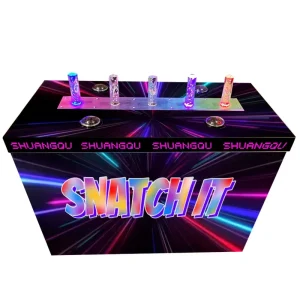 Máquina de jogo interativa de carnaval para 2 jogadores, desafio de reação rápida, toque visual, jogo de pegar bastão iluminado, feito de PE durável