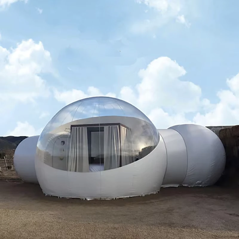 2部屋 大型屋外充気式ドームテント キャンプ用