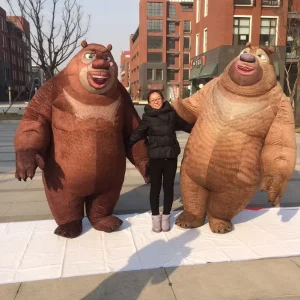Fato Inflável de Mascote de Urso de 2,1m para Adultos, Fato Inflável Publicitário para Eventos, Fato de Urso Inflável