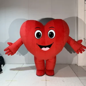 2.2m Custom Inflatable Heart Mascot Costume Adult Red Heart Character Suit