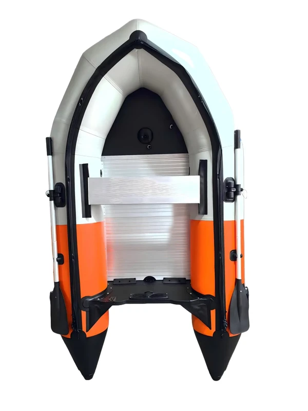 2.3m 0.9mm PVC 인플레이터블 보트 2인용 낚시 보트 알루미늄 바닥으로 호수 강 여가용