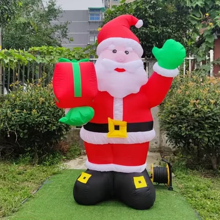 Decorações de Jardim Infláveis de Natal de 2,4 metros - Pai Natal Inflável com Luzes LED