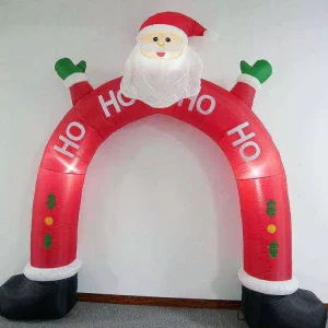 2.4M 3W SMD LED Multicolor Santa Arch Decoration Air Blown Inflatable Christmas Motif Light Outdoor Christmas
