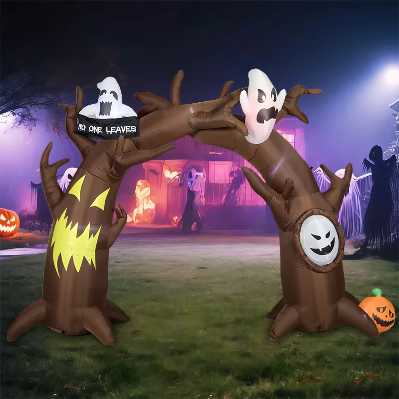 2.4m Halloween Inflatable Dead Tree Archway Ghost Pumpkin Outdoor LED Light Decoration