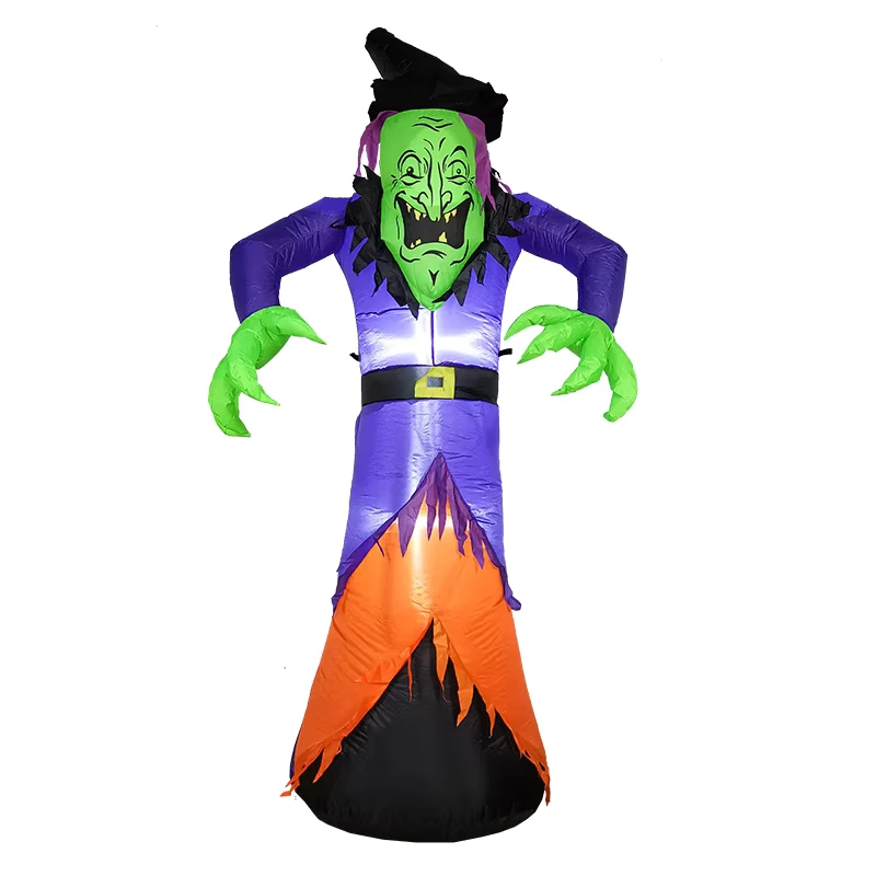2.4m Inflatable Halloween Decoration Outdoor and Indoor Yard LED Light Witch