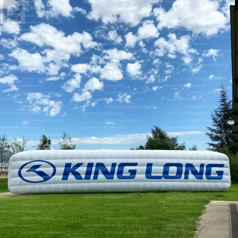 2,5m x 14m Gigantisch Opblaasbaar Aangepast Logo LED Verlichte Rechthoekige Reclamebord Buiten Promotioneel Opblaasbaar Model