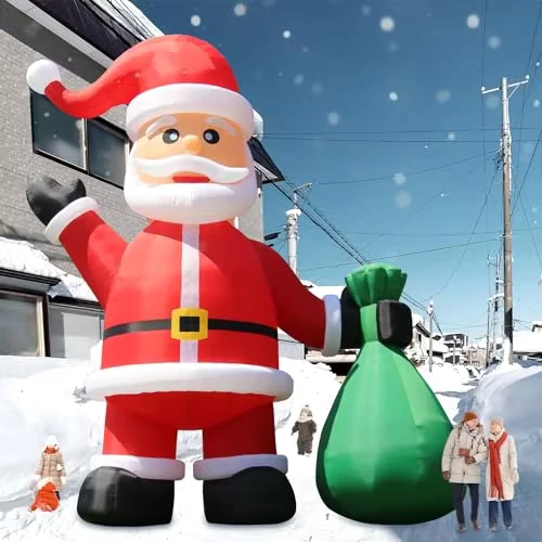 Decoração de Jardim Inflável Gigante de Natal, Pai Natal de 20 26 33 40 PÉS, Grande Pai Natal para Exterior