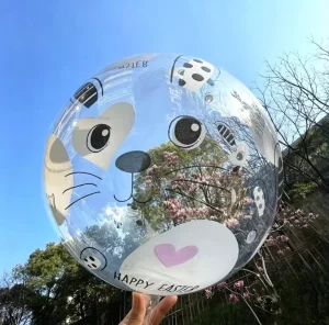 20 Inch Easter Rabbit Balloons Bunny Clear Transparent Bubble Balloon for Easter Party Decorations