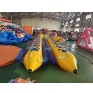 20 Person Heavy Duty Inflatable Banana Boat Towable Tube with Reinforced Handles for Adults Kids Boating Beach