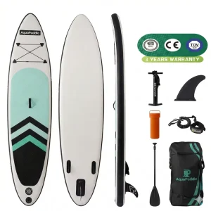 2026fashionFactory Direct 320x76x15cm Light Blue White Simple Design OEM Custom Logo Inflatable Stand up Paddle Board