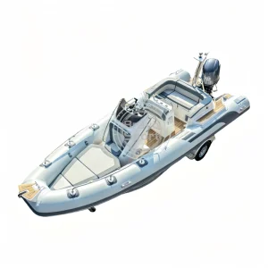 20 Foot Rib Fishing Boat with Unsubmerged Hypalon Tubes and Deep V Hull for Smooth Propulsion