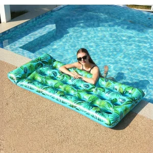 21 Hole Leaf Print Floating Beach Bed Adult Thickened Inflatable Water Amusement Facility Foldable Hammock Floating