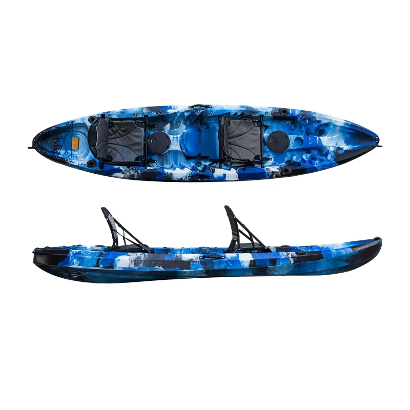 Kayak familiar de río 2+1, kayak de pesca para 3 personas, barco de kayak rotomoldeado con remo