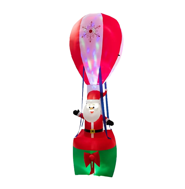 Bóng bay bơm hơi Giáng sinh cao 210cm, 7ft với tuần lộc và ông già Noel, trang trí bơm hơi trong nhà và ngoài trời