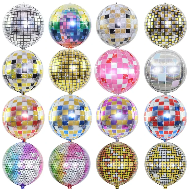 22 Zoll Laser 4D Silber Gold Disco-Folie Ballon aufblasbare Spiegelkugel KTV Geburtstag Abschlussfeier große Größe