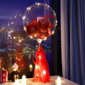 Globos de Foil de 22 Pulgadas, Forma Redonda 4D, Color Rojo, Feliz Cumpleaños para Decoración de Fiesta