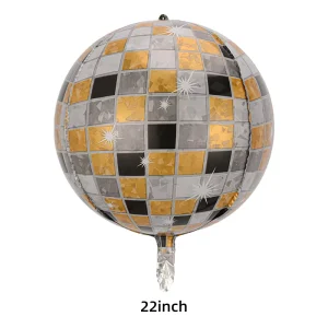 22 inch 4D Disco Circular Foil Balloon Inflatable Globe Ball Concert Music Dance Party Birthday Celebration Helium Balloon