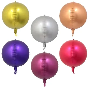 22inch Chrome Metal 4D Round Balloon Aluminum Foil Balloons Wedding Party Decorations Helium Inflatable Balloon
