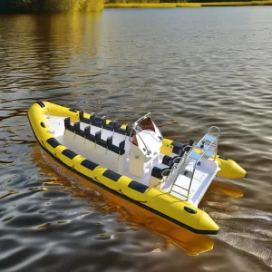 23 Foot RIB700 Deep V Fiberglass Hull Inflatable Rib Boat with Riders Seat for Fishing and Entertainment, Suitable for Ocean and River Cruises