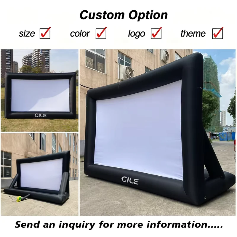 24 FT Outdoor Front and Rear Projection Projector Screen Air Blower Inflatable Movie Screen