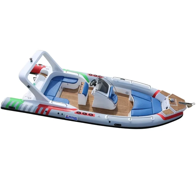 24,5 voet 7,6 meter CE opblaasbare boot met sport sport Chinese RIB boot Hypalon fiberglass romp kayak