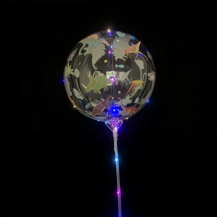 24 Zoll Dinosaurier LED klare Bobo-Ballons, Helium klare Bobo-Ballons für Jungen