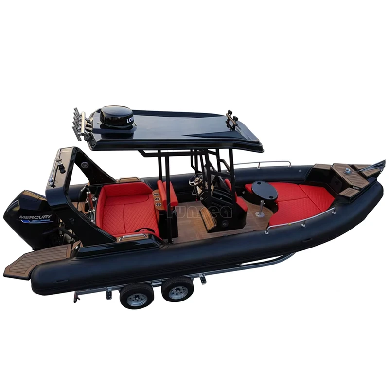 Bote Rib Deportivo de Lujo de 25 Pies 7.6 Metros Casco Inflable de Hipalon con Techo Duro con o Sin Motor
