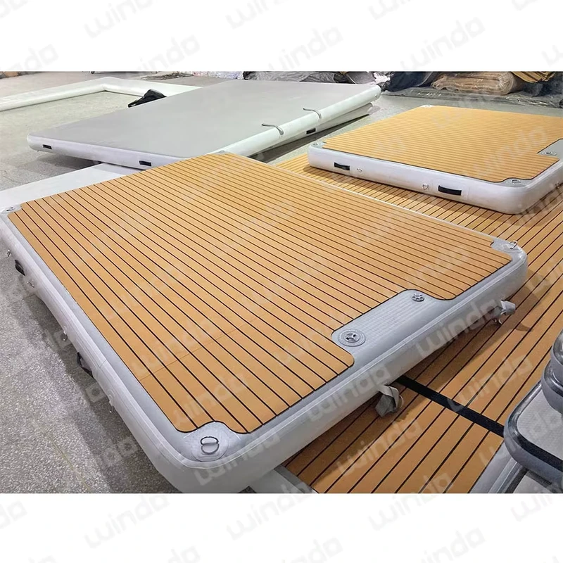 250x150x20cm 재고 인플레이터블 플로팅 요트 독 수상 뗏목 섬 데크