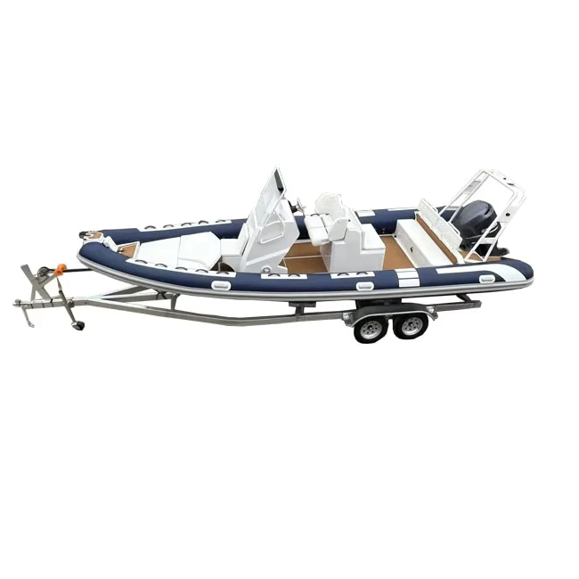 25 kaki RIB 760 Hypalon Orca perahu aluminium dengan motor