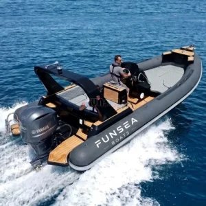 25ft 7.6m Hypalon PVC RIB Boat Deep V Fiberglass Hull Center Console Rigid Inflatable Exploration Boat
