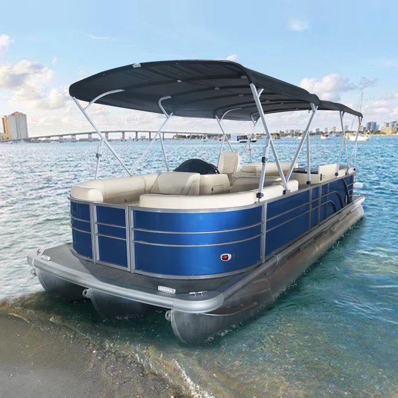 Barco inflable de pontón de un solo nivel de 25 pies con motor
