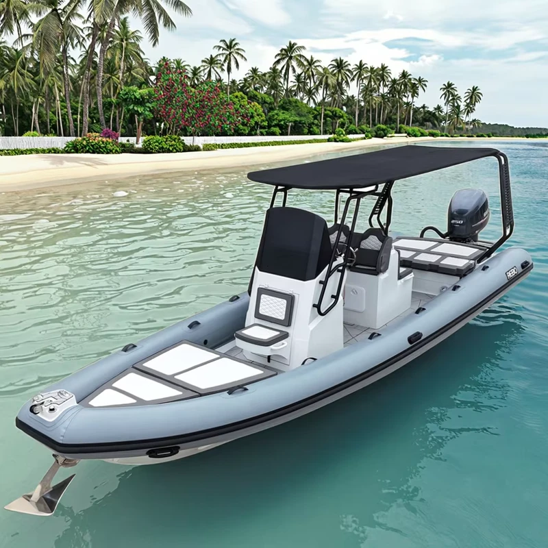 Barca gonfiabile Rhib800 Orca in alluminio da 26 piedi con ponte solare in Hypalon/PVC