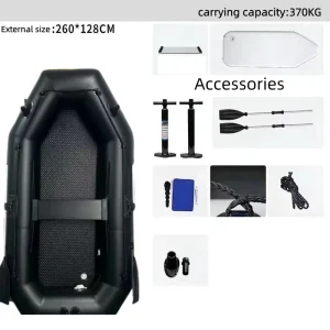 260*128 CM Black PVC Material Inflatable Boat