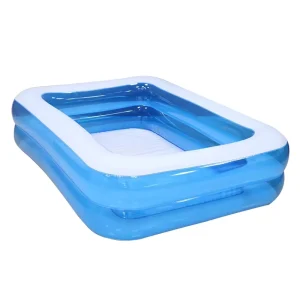 260*170*50cm Two-layer PVC Rectangle Inflatable Swimming Pool Foldable Eco-Friendly for Home Outdoor Use for Children