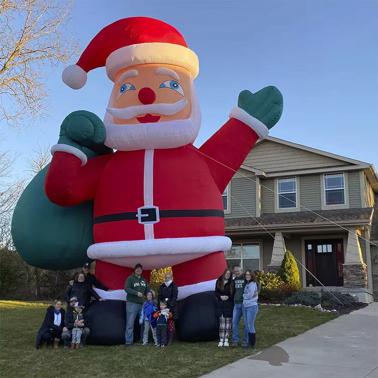 26Ft Santa Claus Inflatable Natal Raksasa Dekorasi Halaman Luar, Santa Raksasa dengan Lampu LED